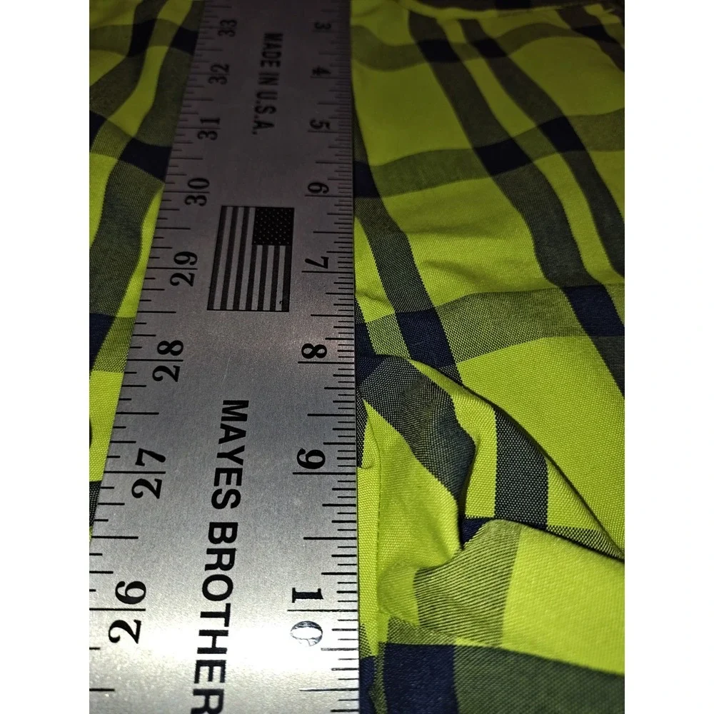 Adidas Woman's neon green and navy plaid Golf Shorts Size 12 - Picture 6 of 11